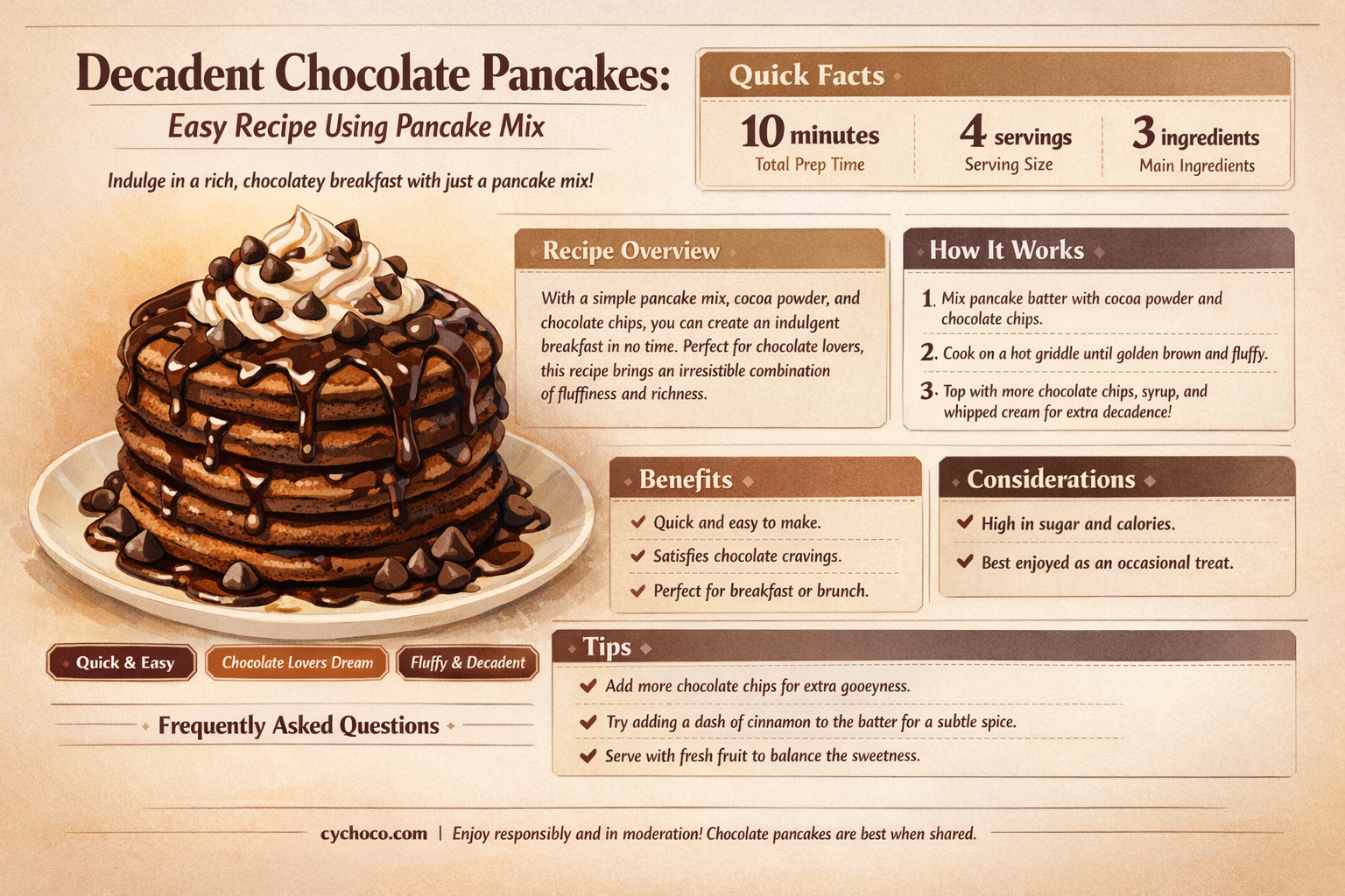 how to make chocolate pancakes with pancake mix