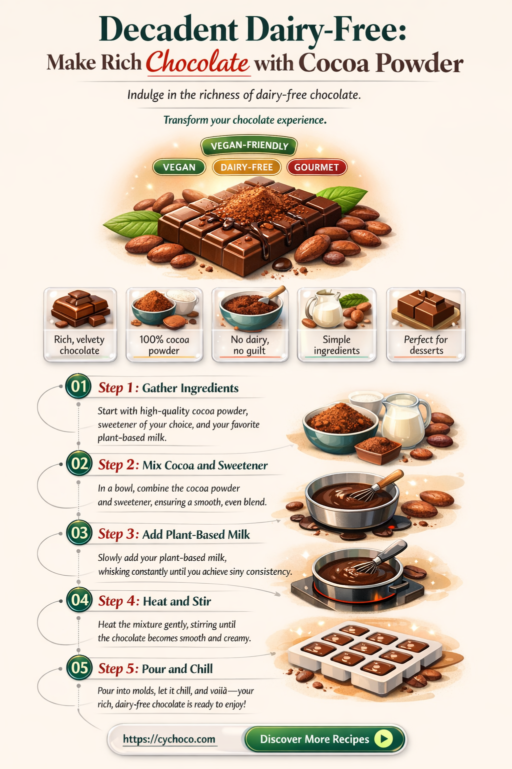how to make chocolate with cocoa powder without coconut oil