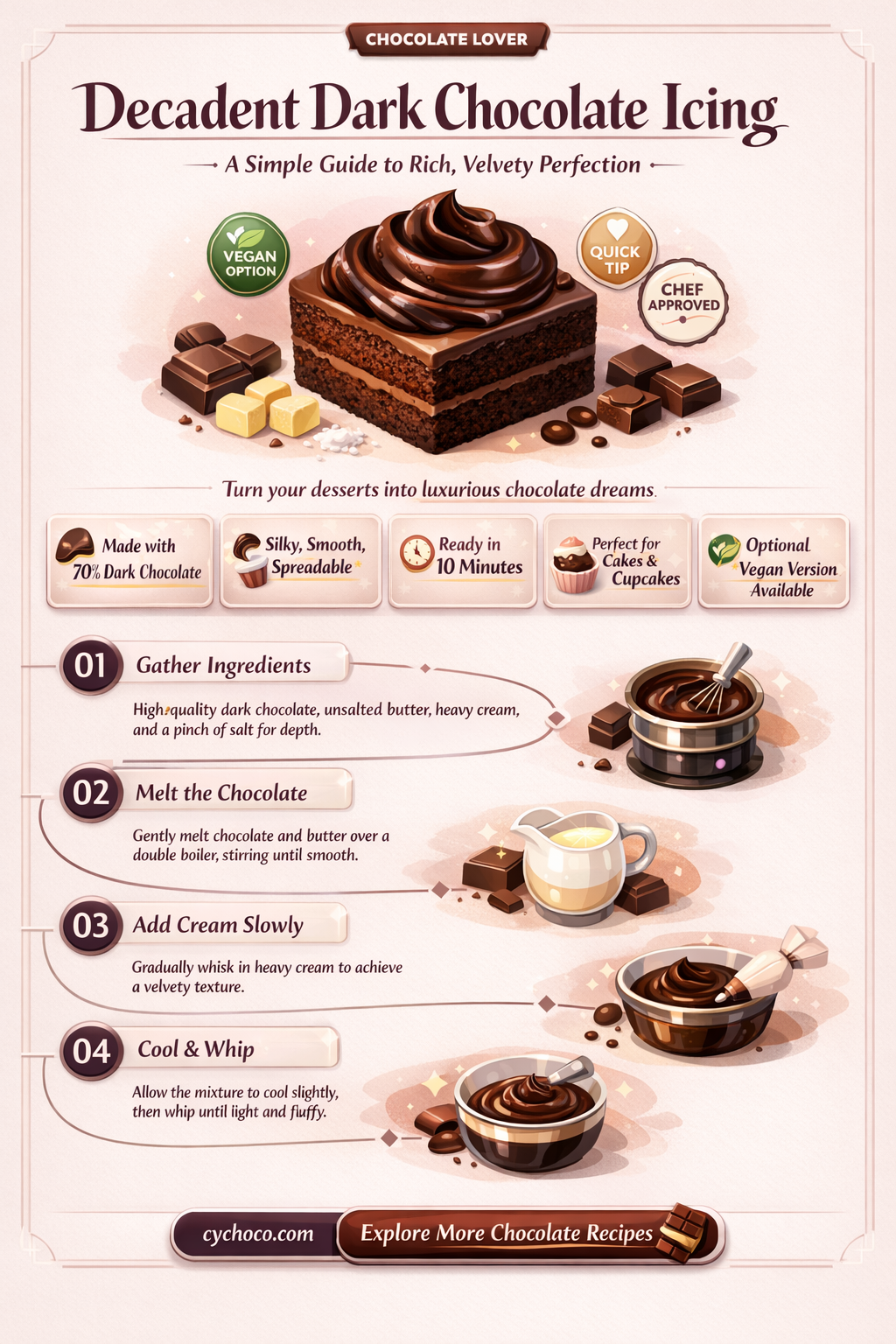 how to make dark chocolate icing