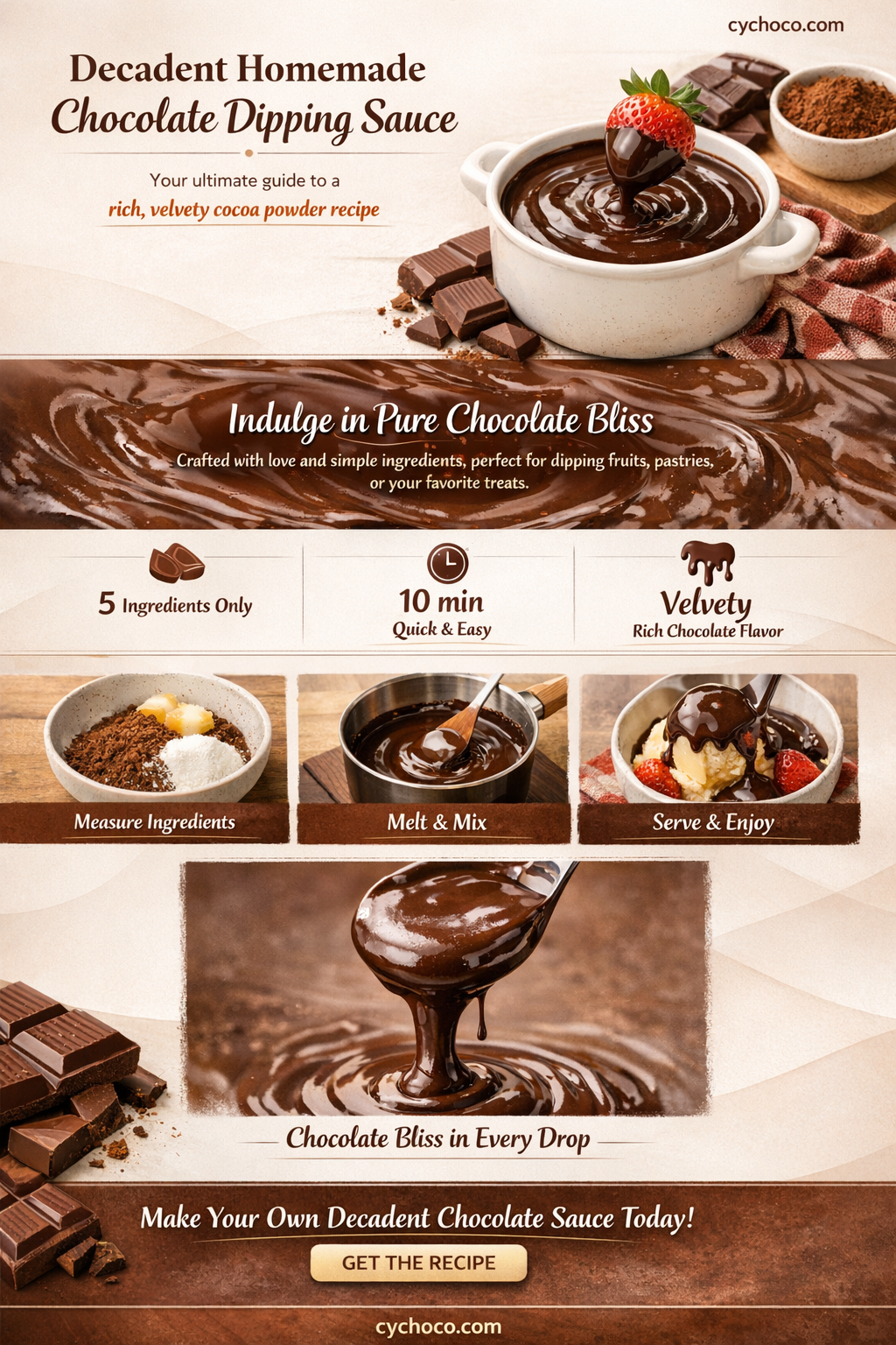 how to make chocolate dipping sauce with cocoa powder