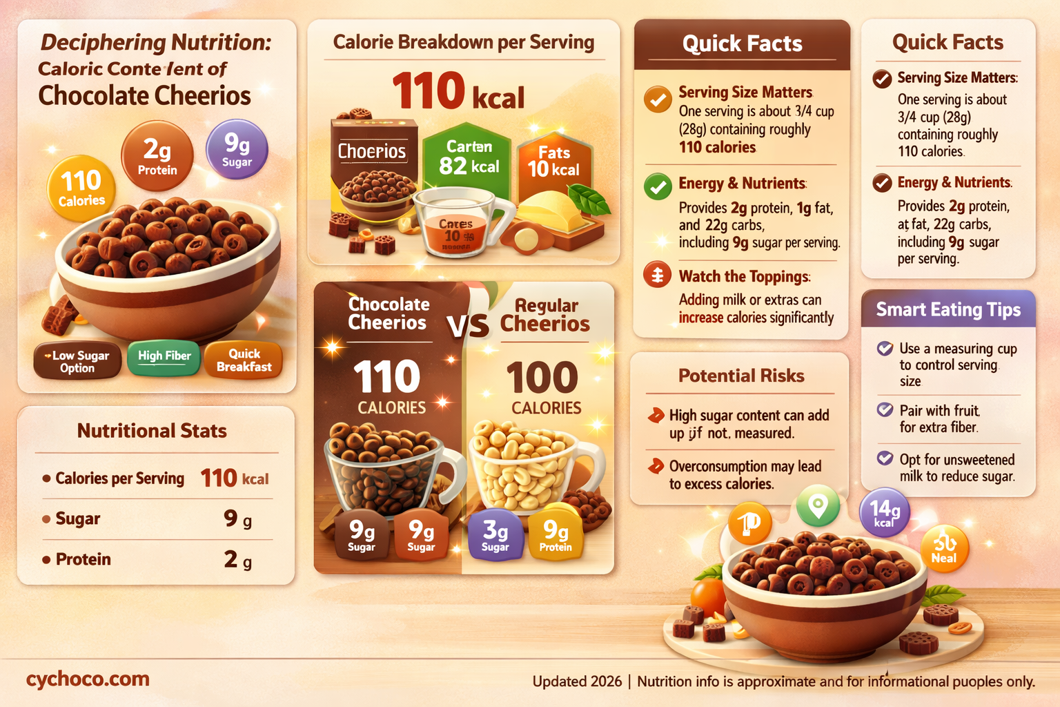 how many calories in a serving of chocolate cheerios