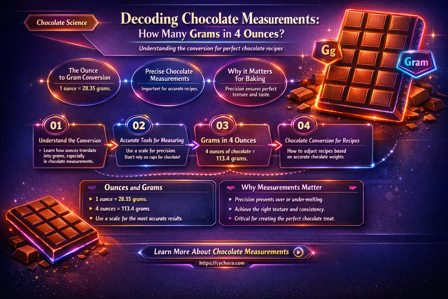 how many grams is 4 oz chocolate