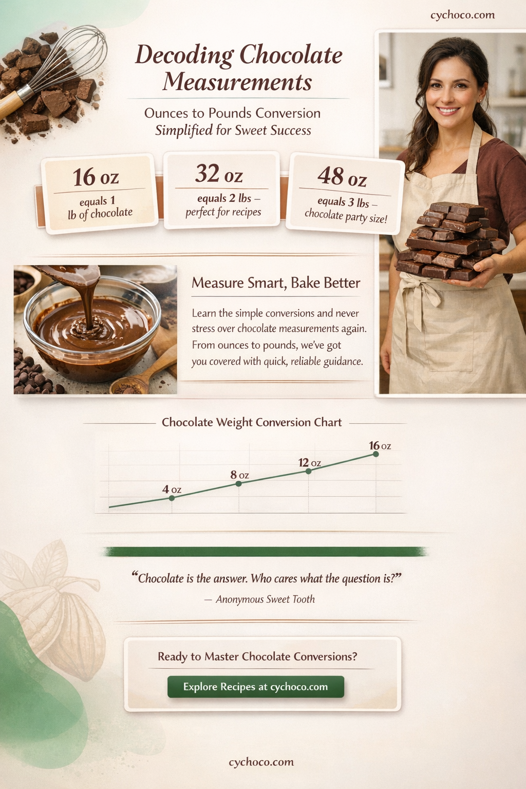 how many ounces in a pound chocolate