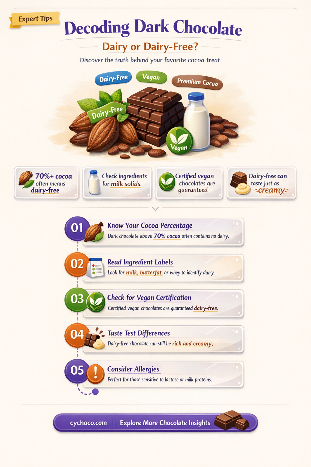is dark chocolate dairy