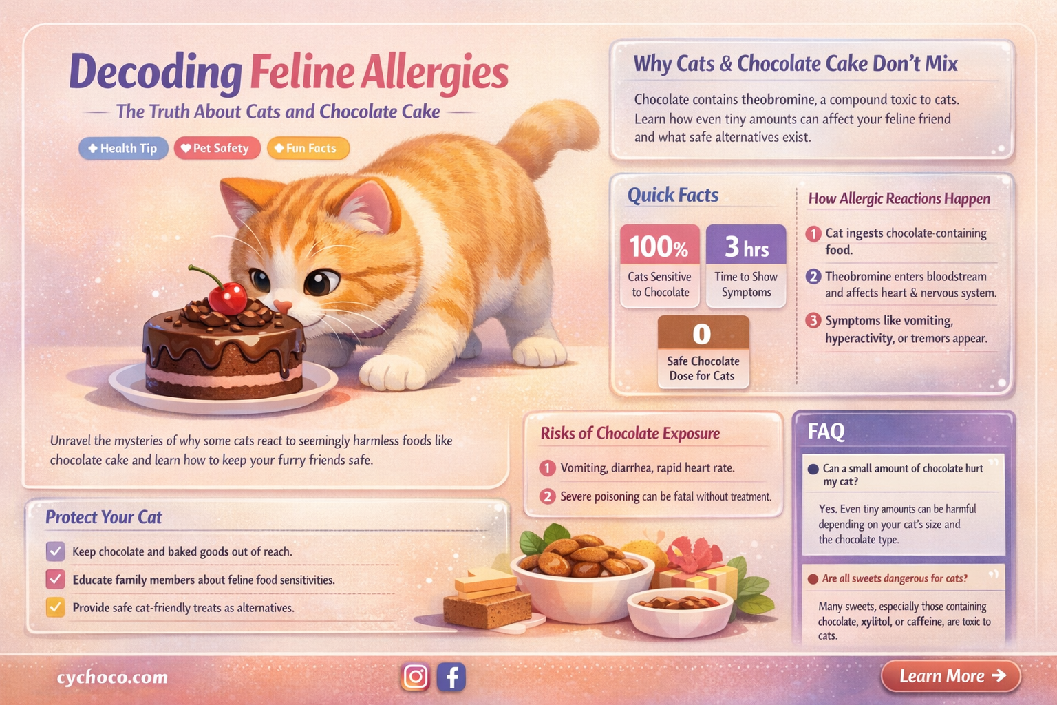 are cats allergic to chocolate cake