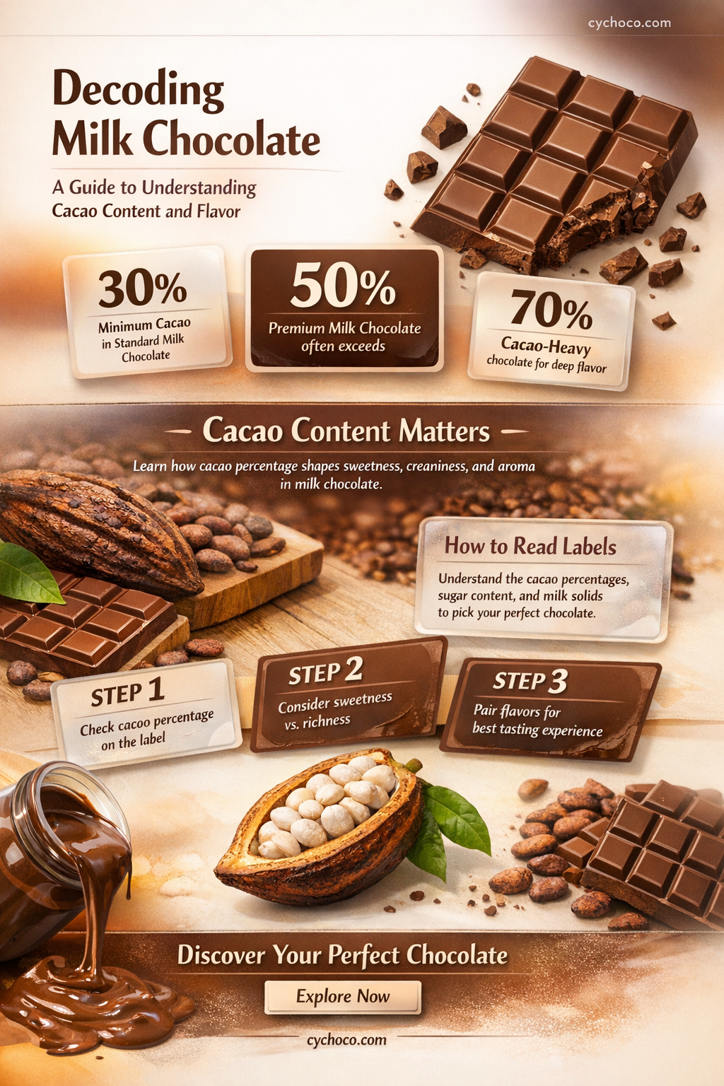 what percent cacao is milk chocolate