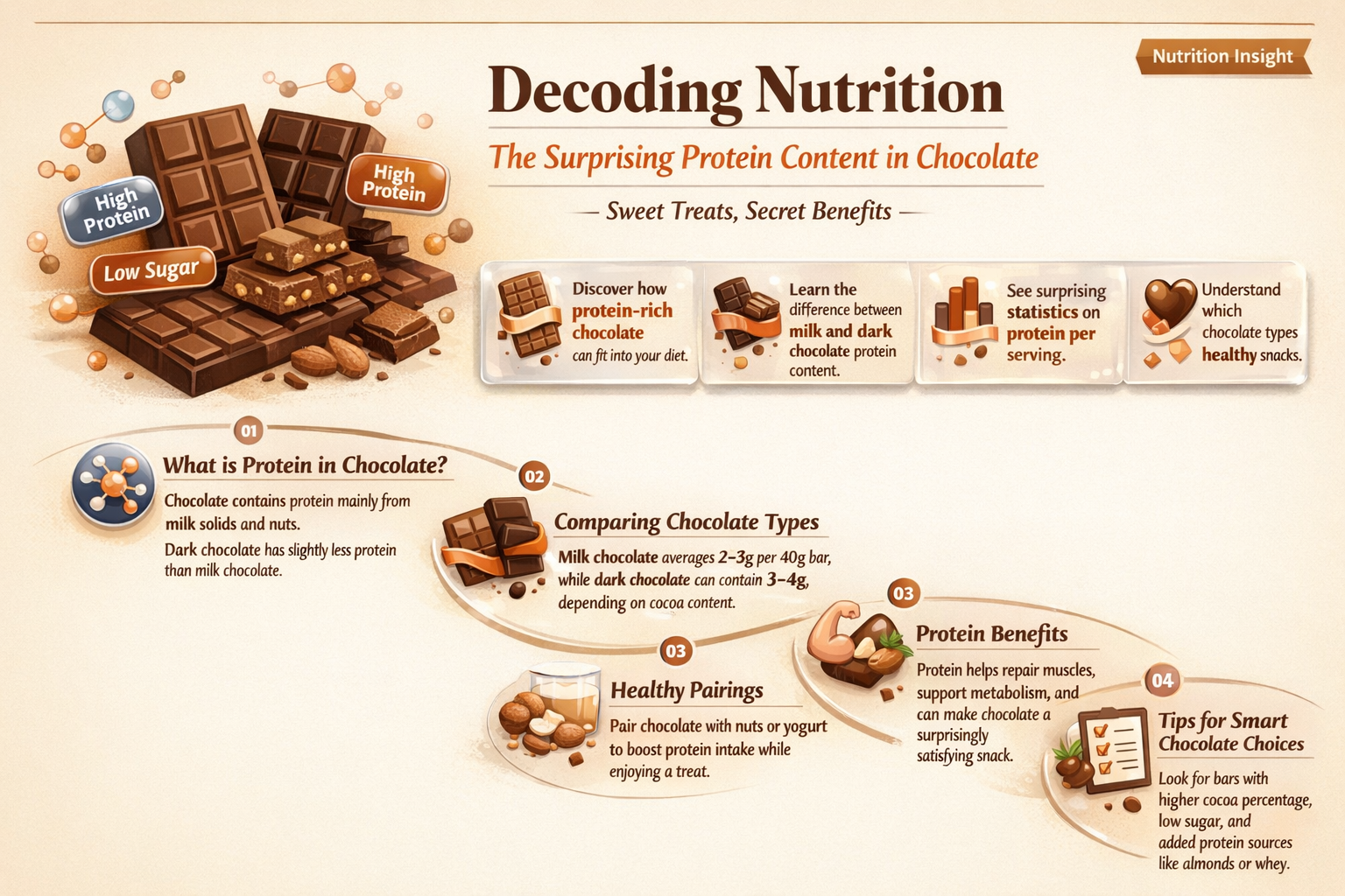 how many grams of protein in chocolate
