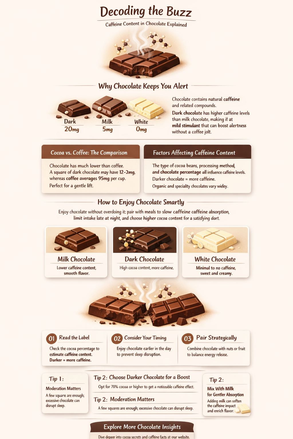 how many mg caffeine in chocolate