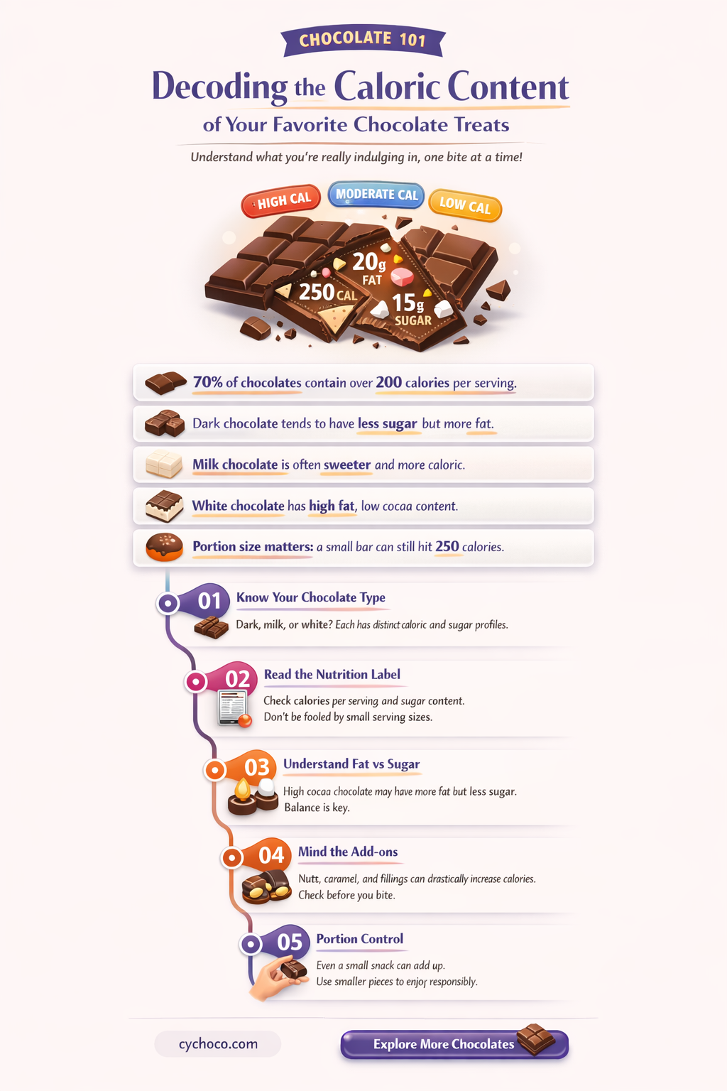 how many calories in a row of chocolate