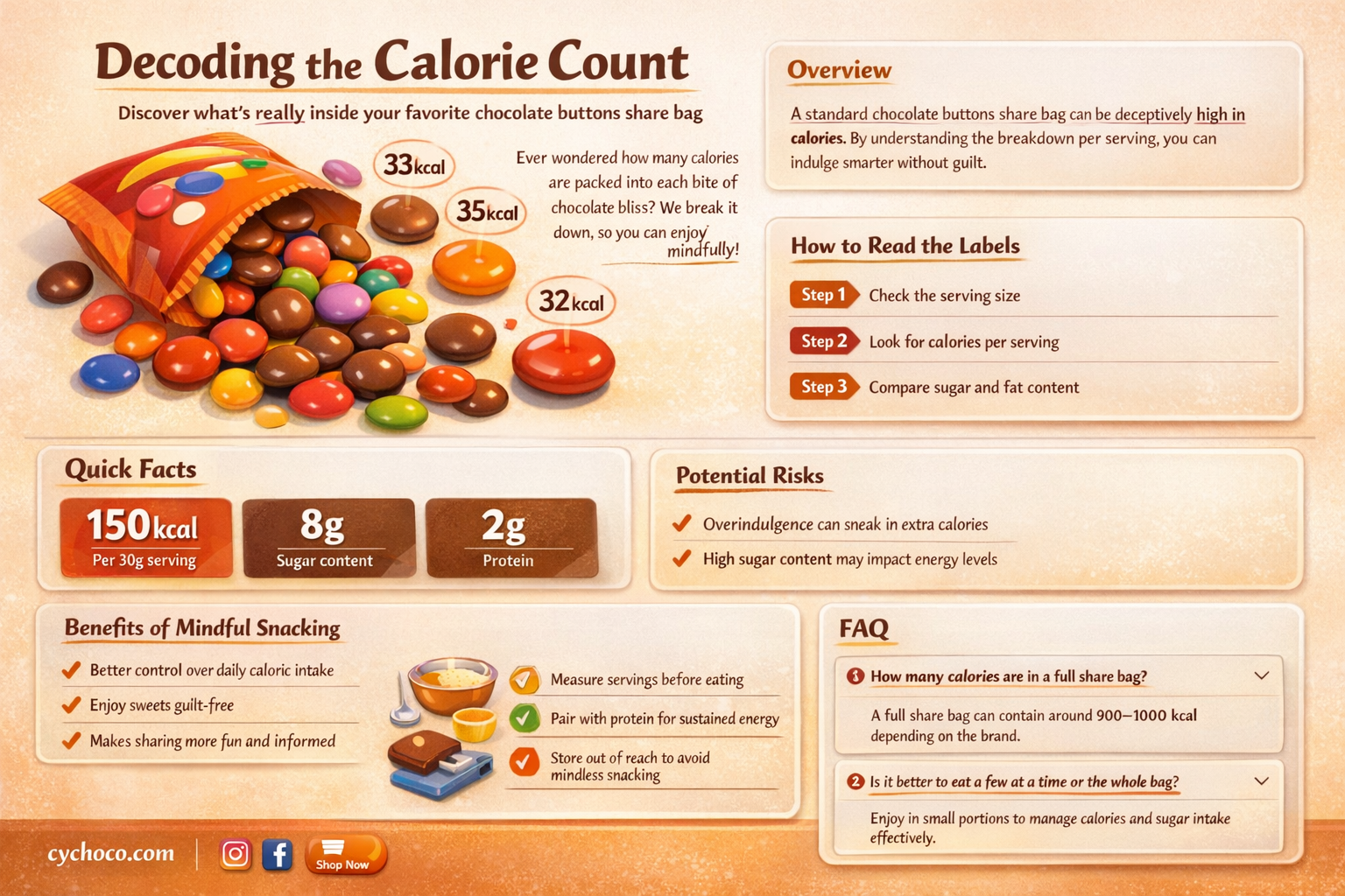 how many calories in a share bag of chocolate buttons