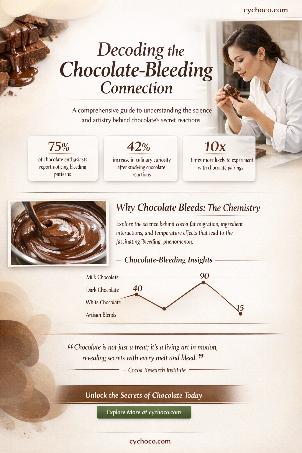 how long after chocolate till end of bleeding
