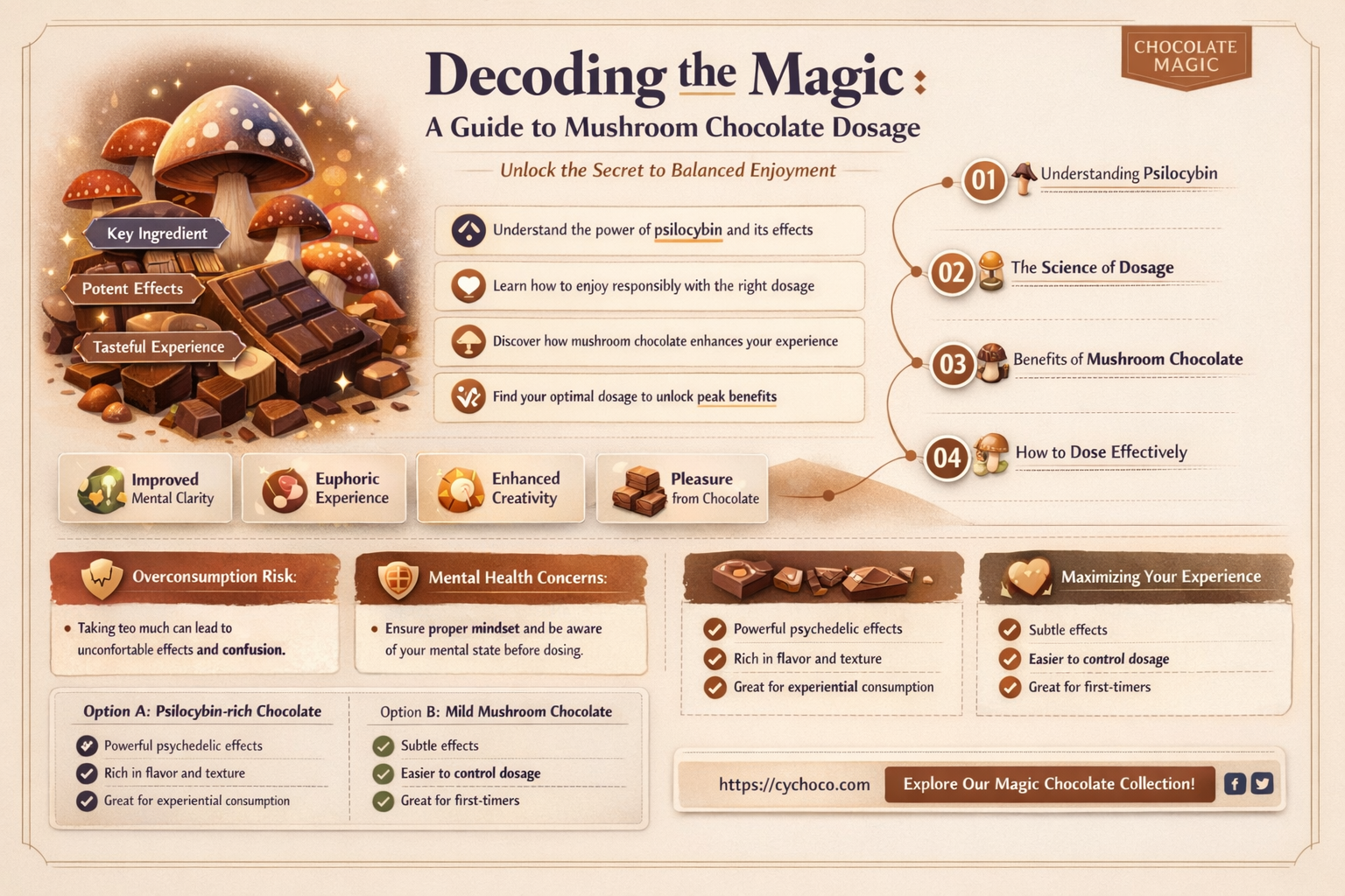 how many grams in a mushroom chocolate