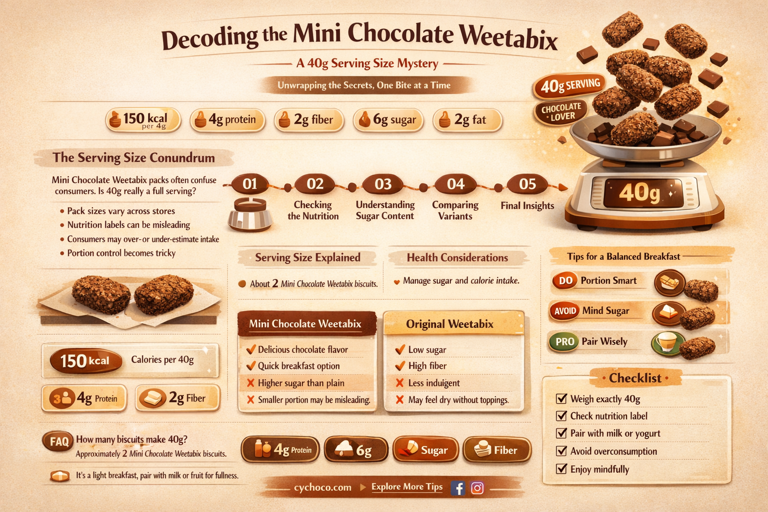 how many mini chocolate weetabix in 40g