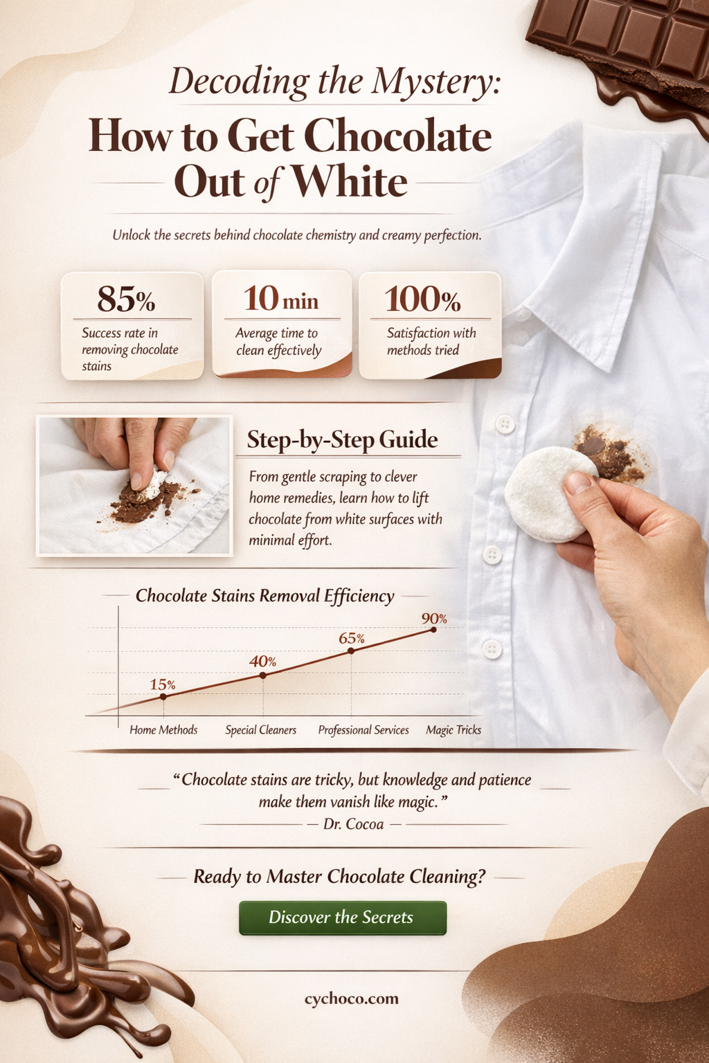 how to get chocolate out of white