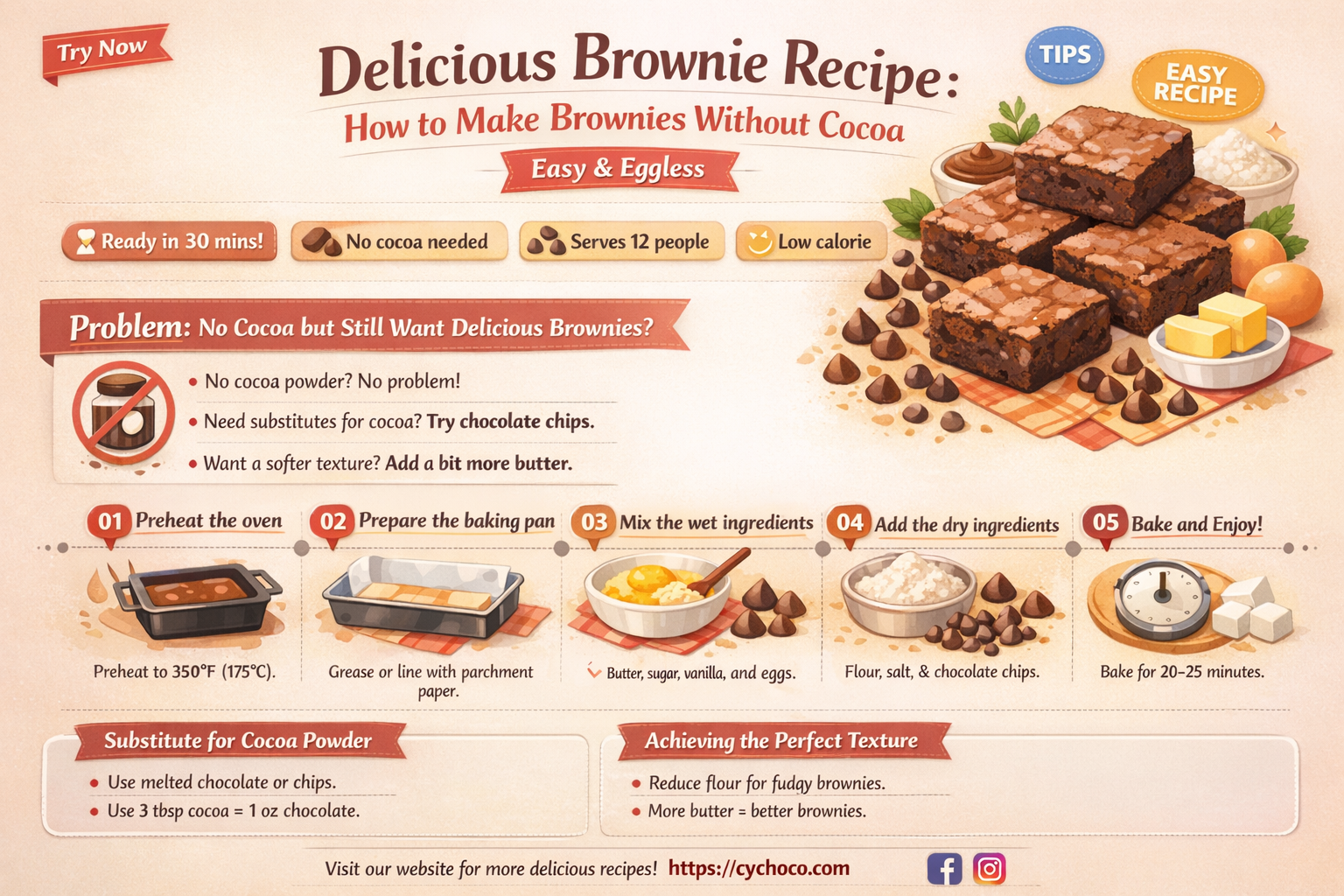 how to make brownies without cocoa