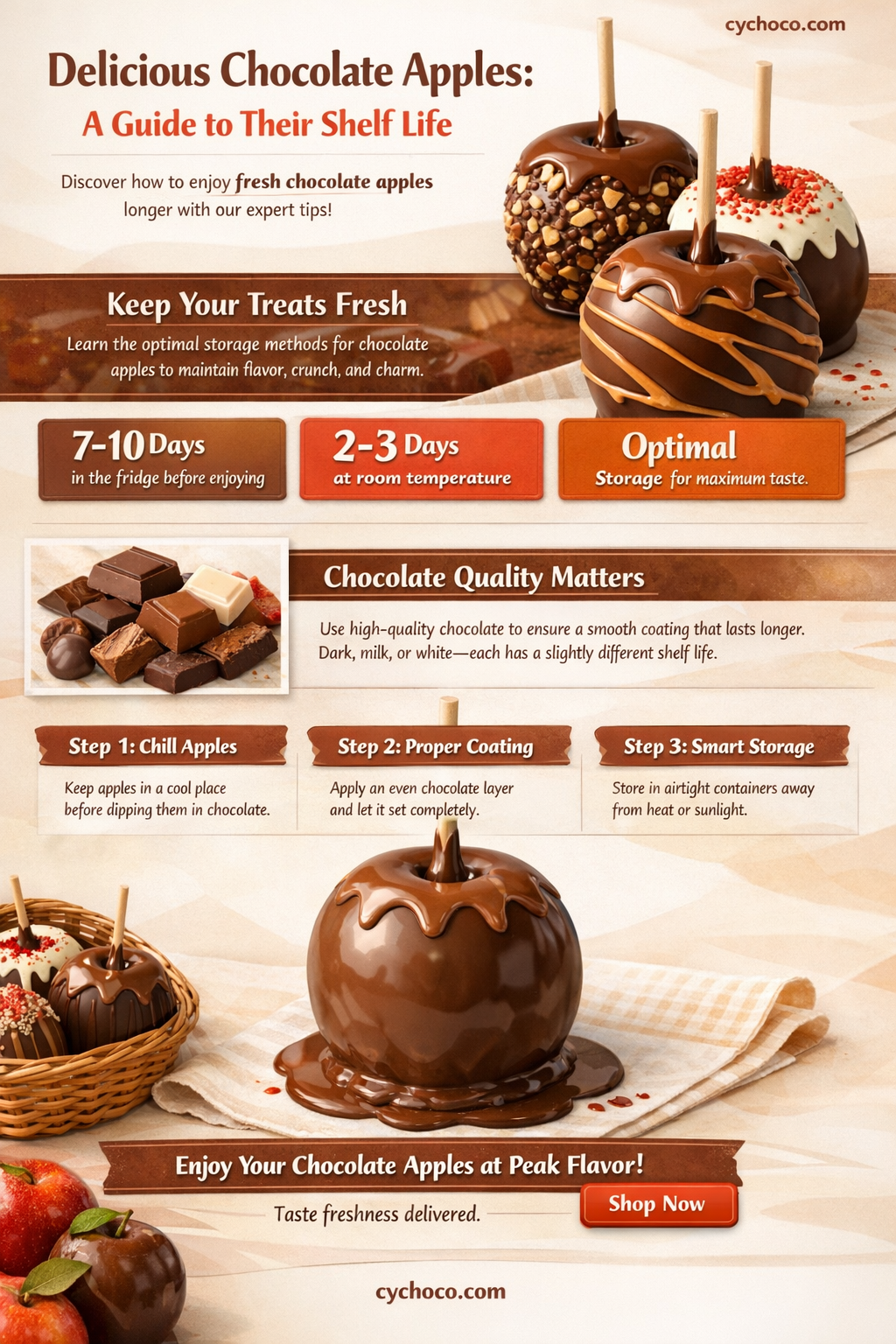 how long do chocolate apples last