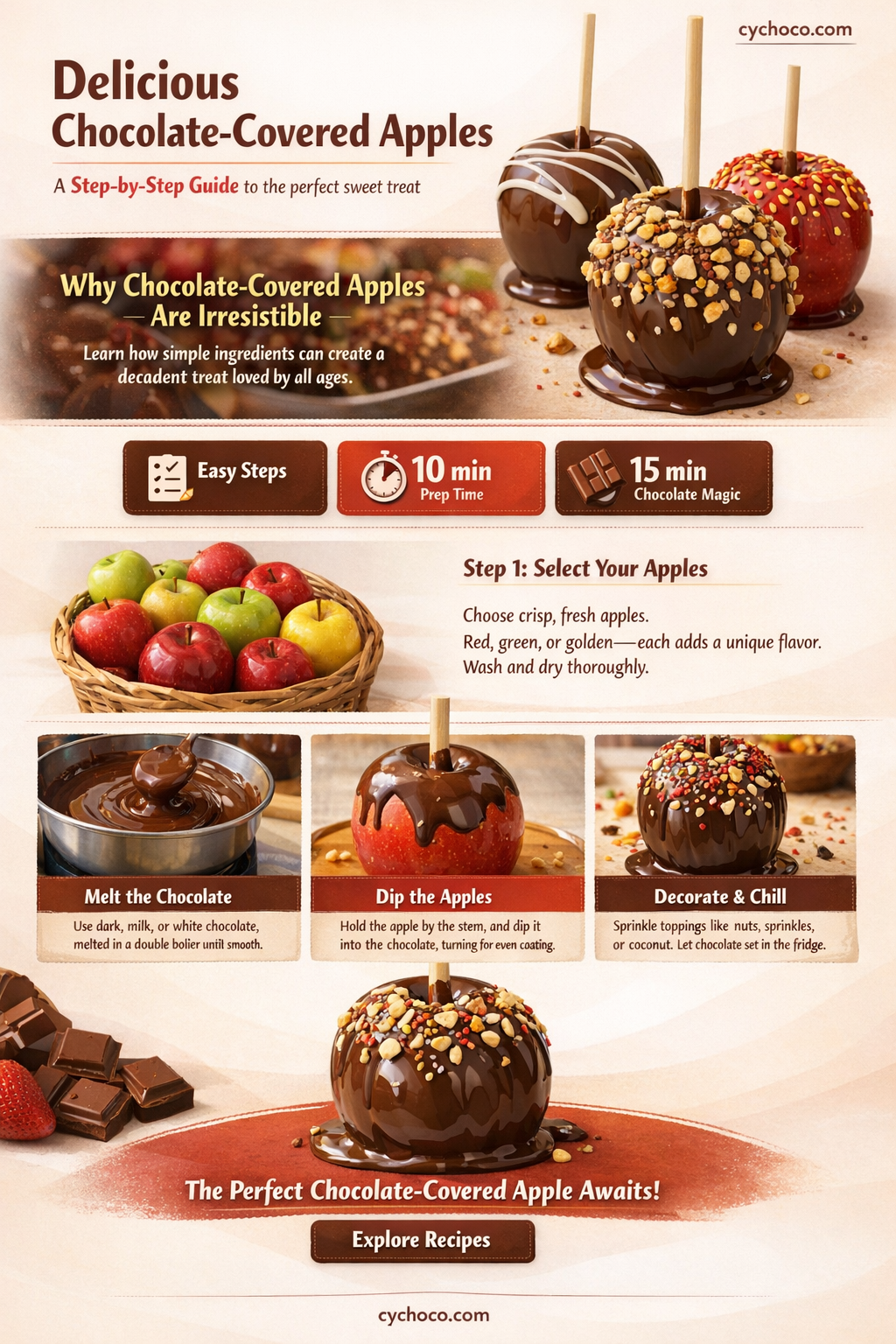 how to do chocolate covered apples