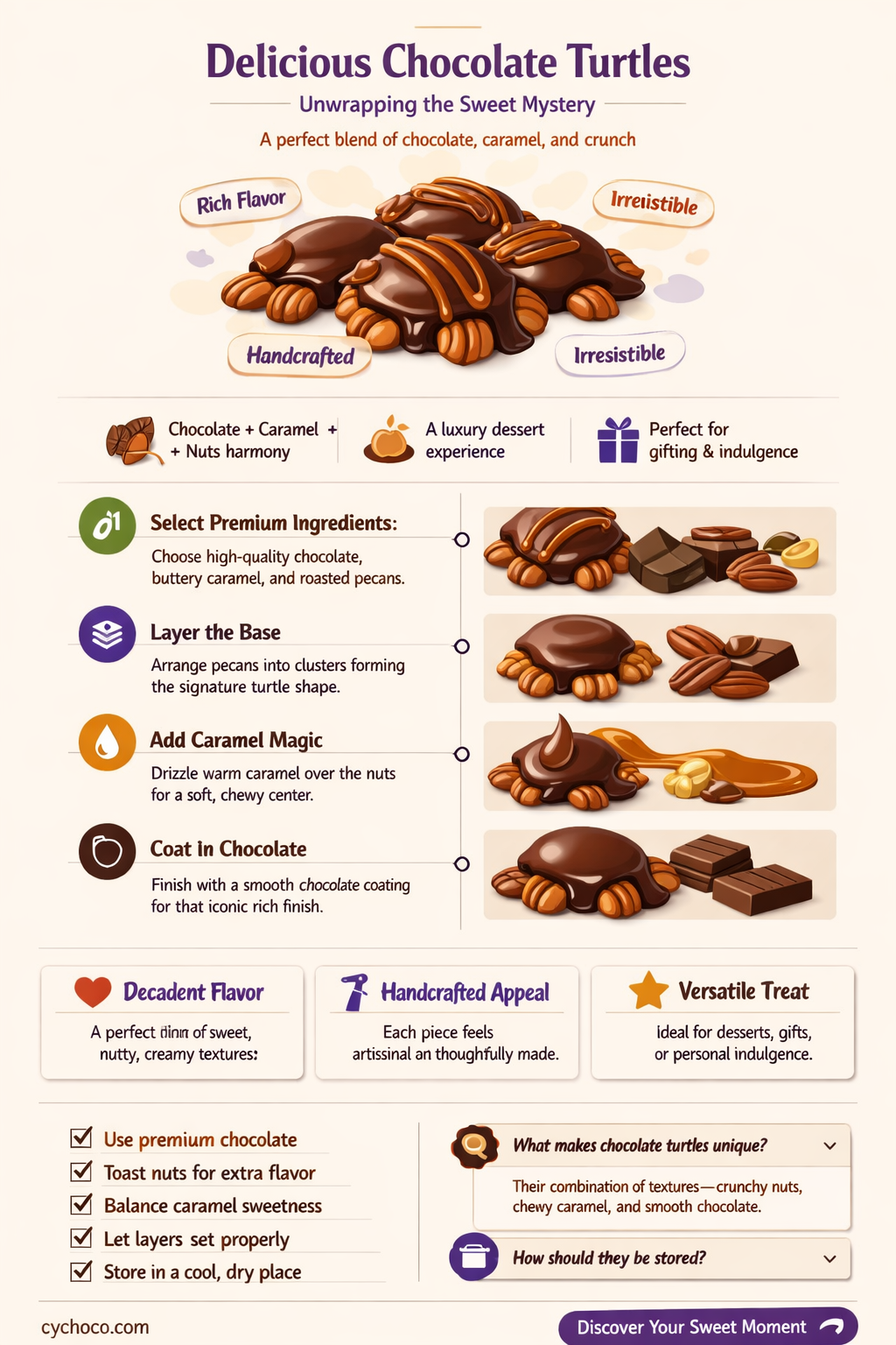 what are chocolate turtles made out of