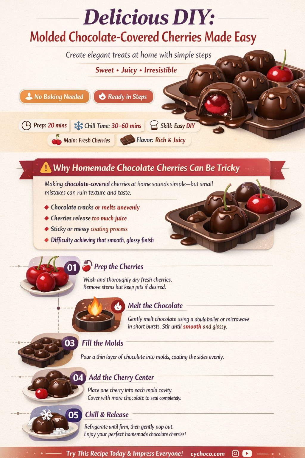 how to make chocolate covered cherries in a mold