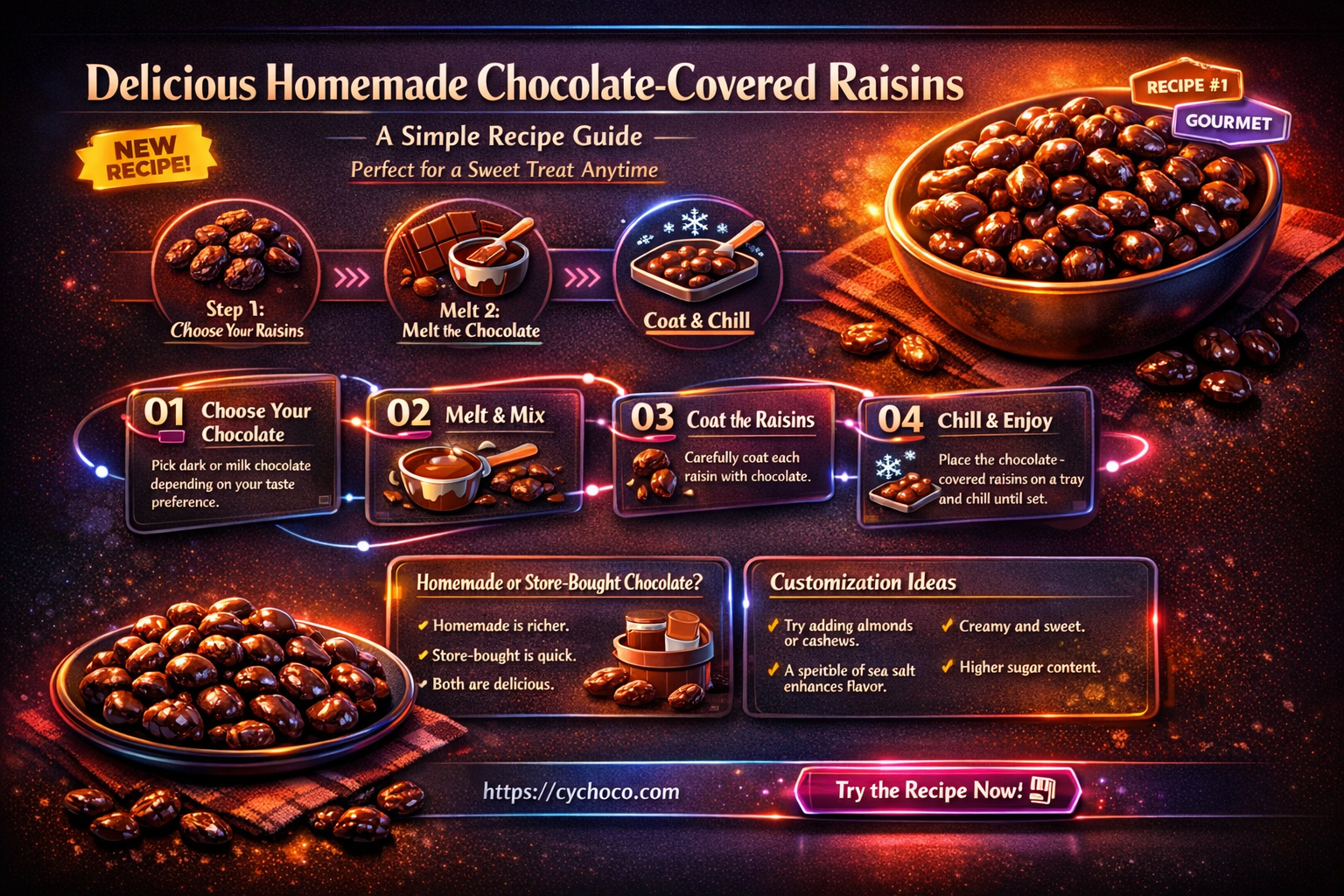 how do you make chocolate covered raisins