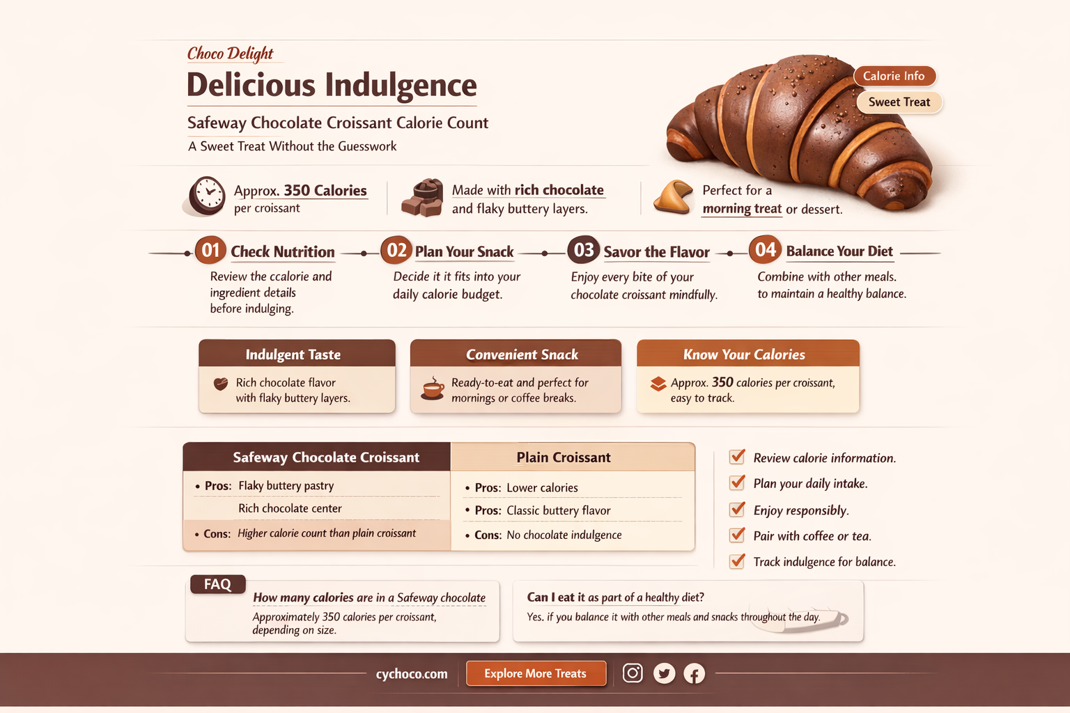 how many calories in a safeway chocolate croissant