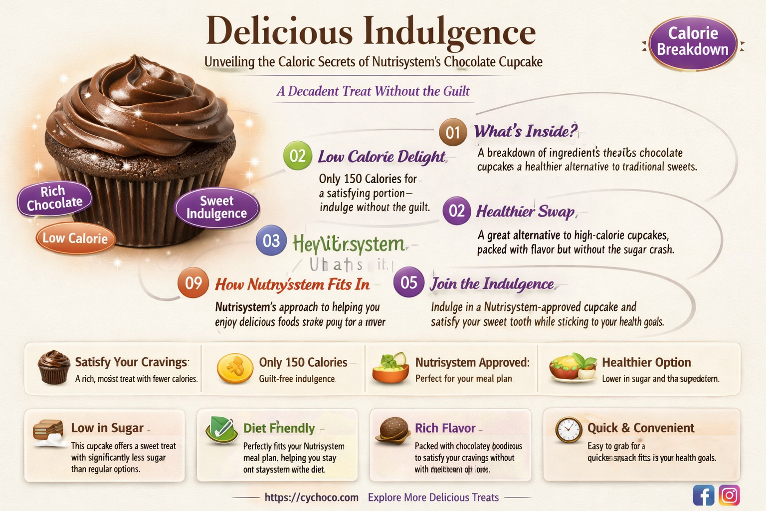 how many calories in a nutrisystem chocolate cupcake