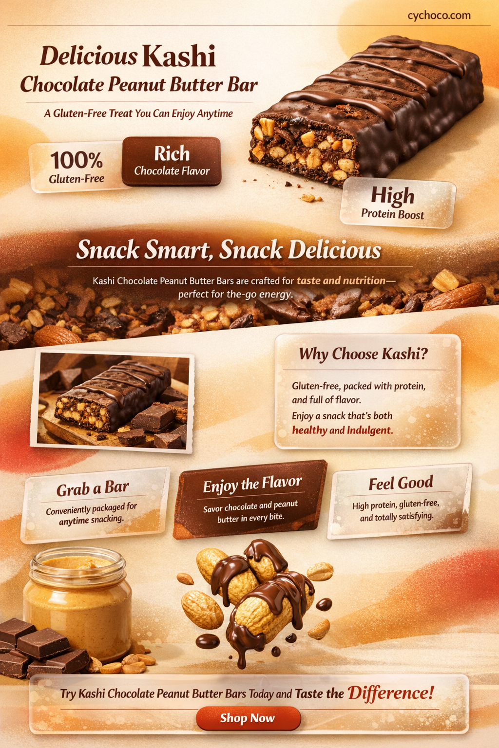 is kashi chocolate peanut butter bar gluten free