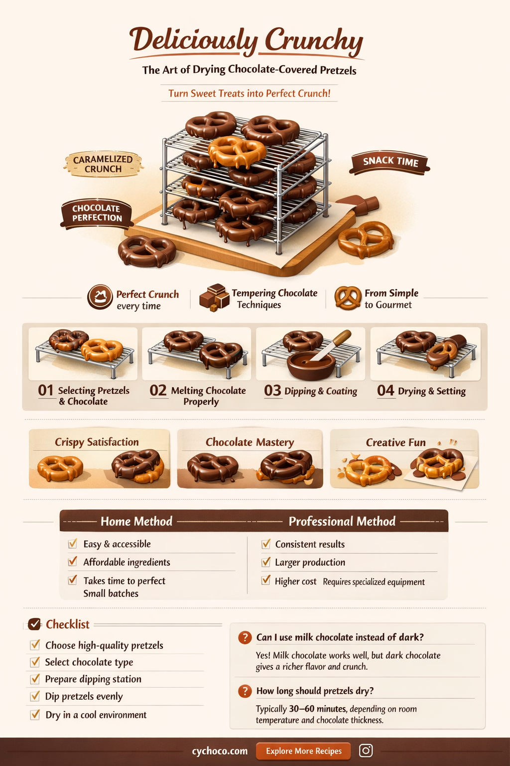 how to dry chocolate covered pretzels