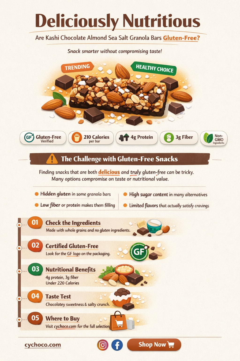 is kashi chocolate almond sea salt granola bars gluten free