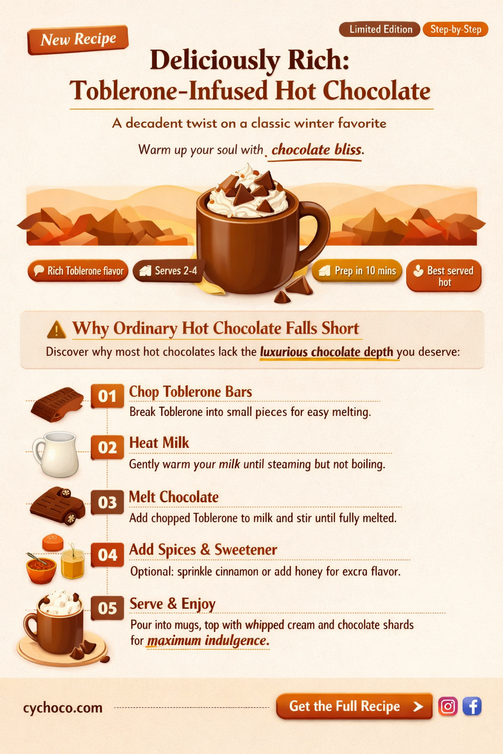 how to make hot chocolate with toblerone