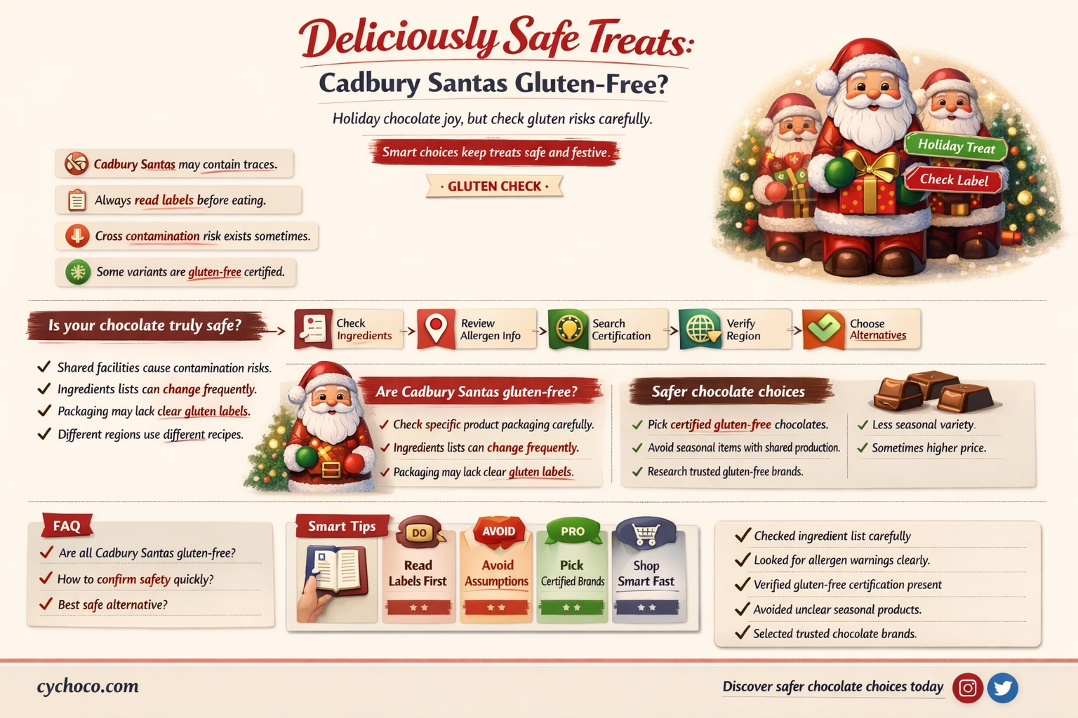 are cadbury chocolate santas gluten free