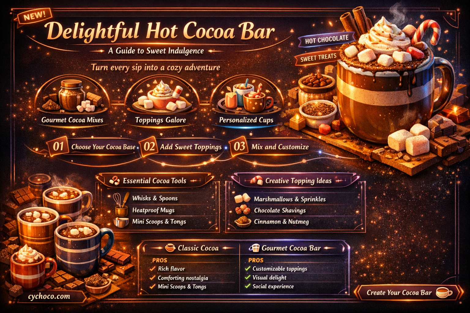 what goes on a hot cocoa bar