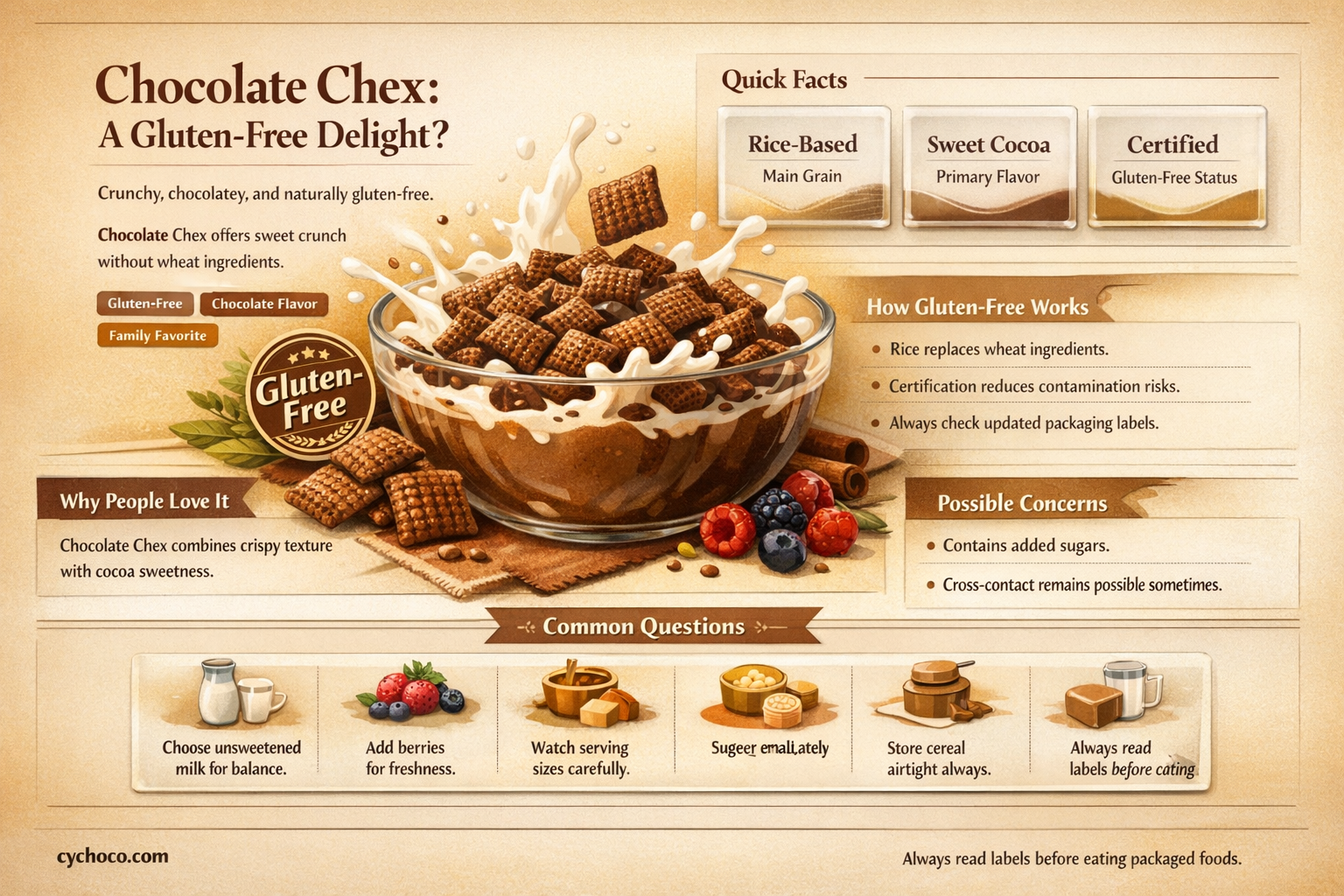 are chocolate chex gluten free