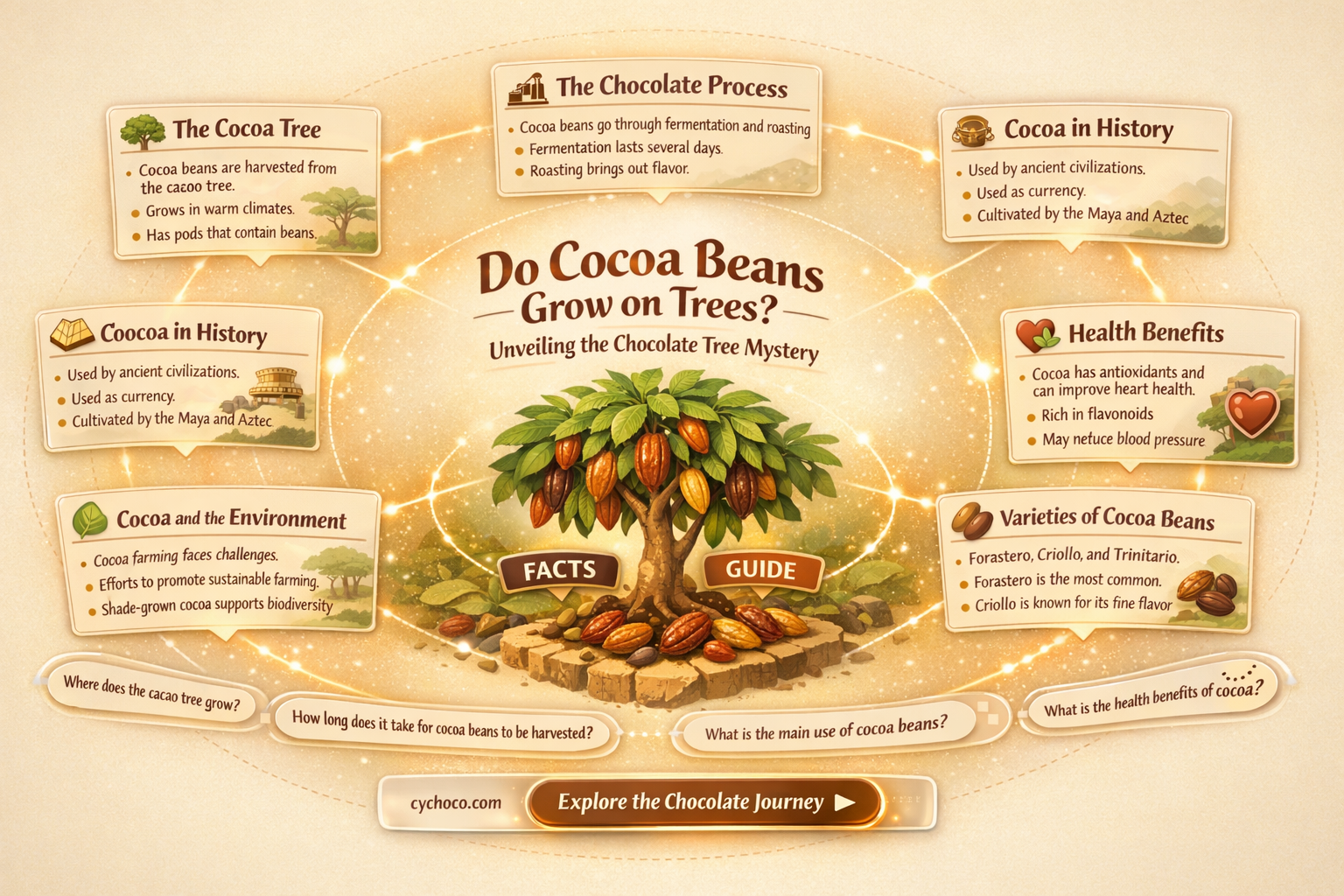do cocoa beans grow on trees