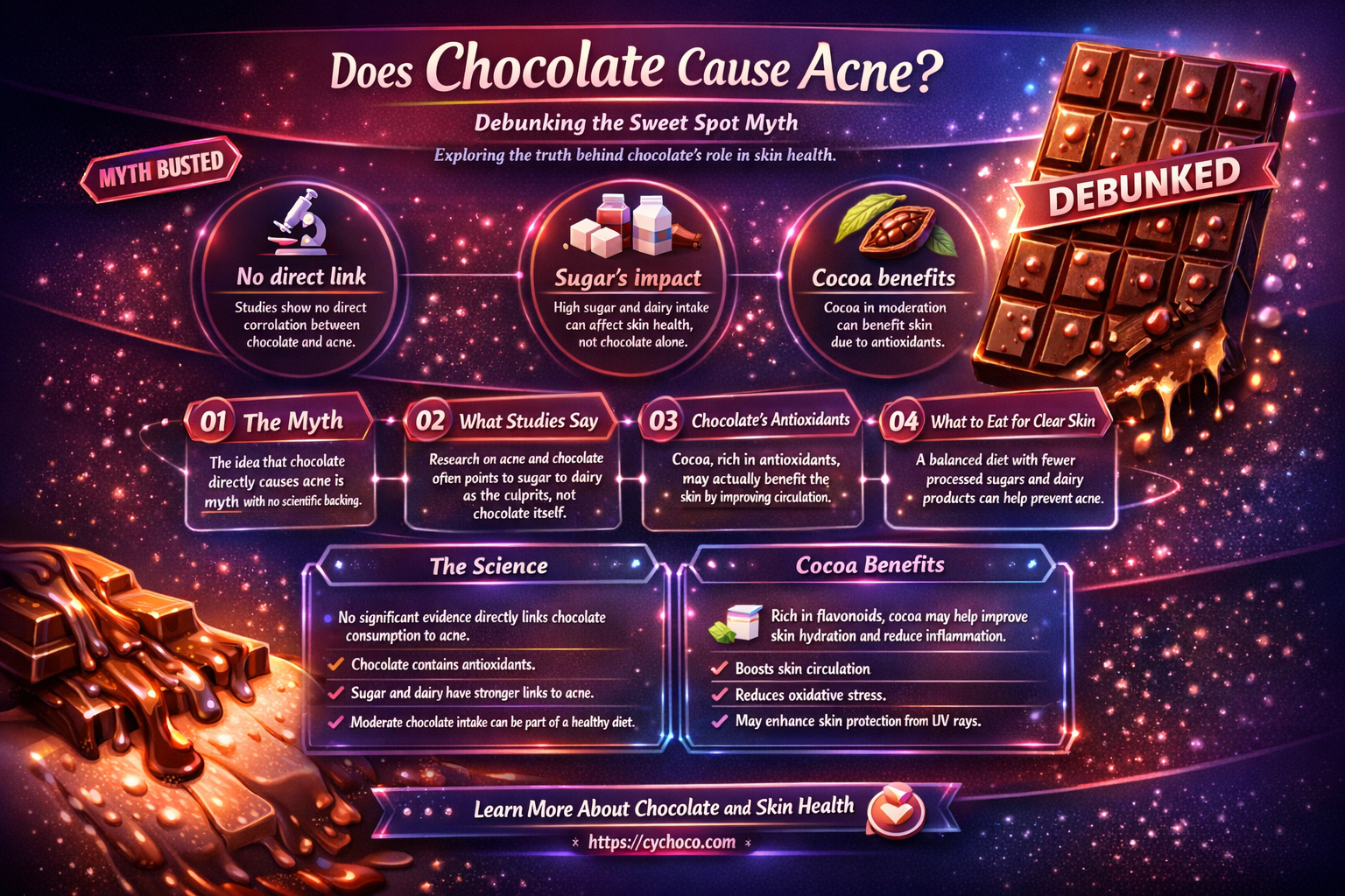 can eating too much chocolate give you spots