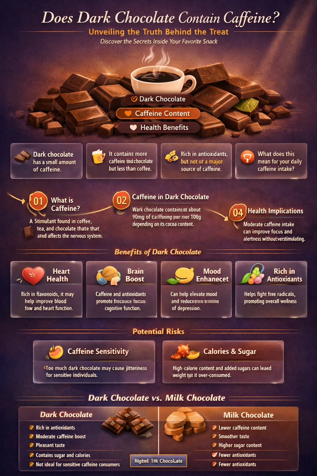 is there caffeine in dark chocolate