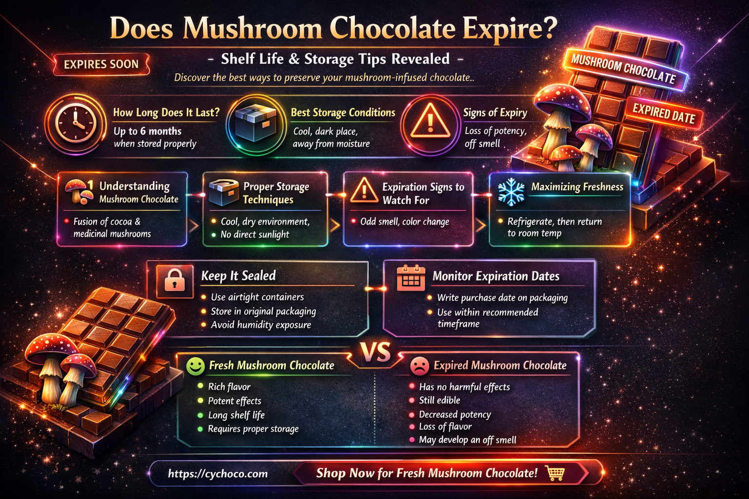 does mushroom chocolate go bad