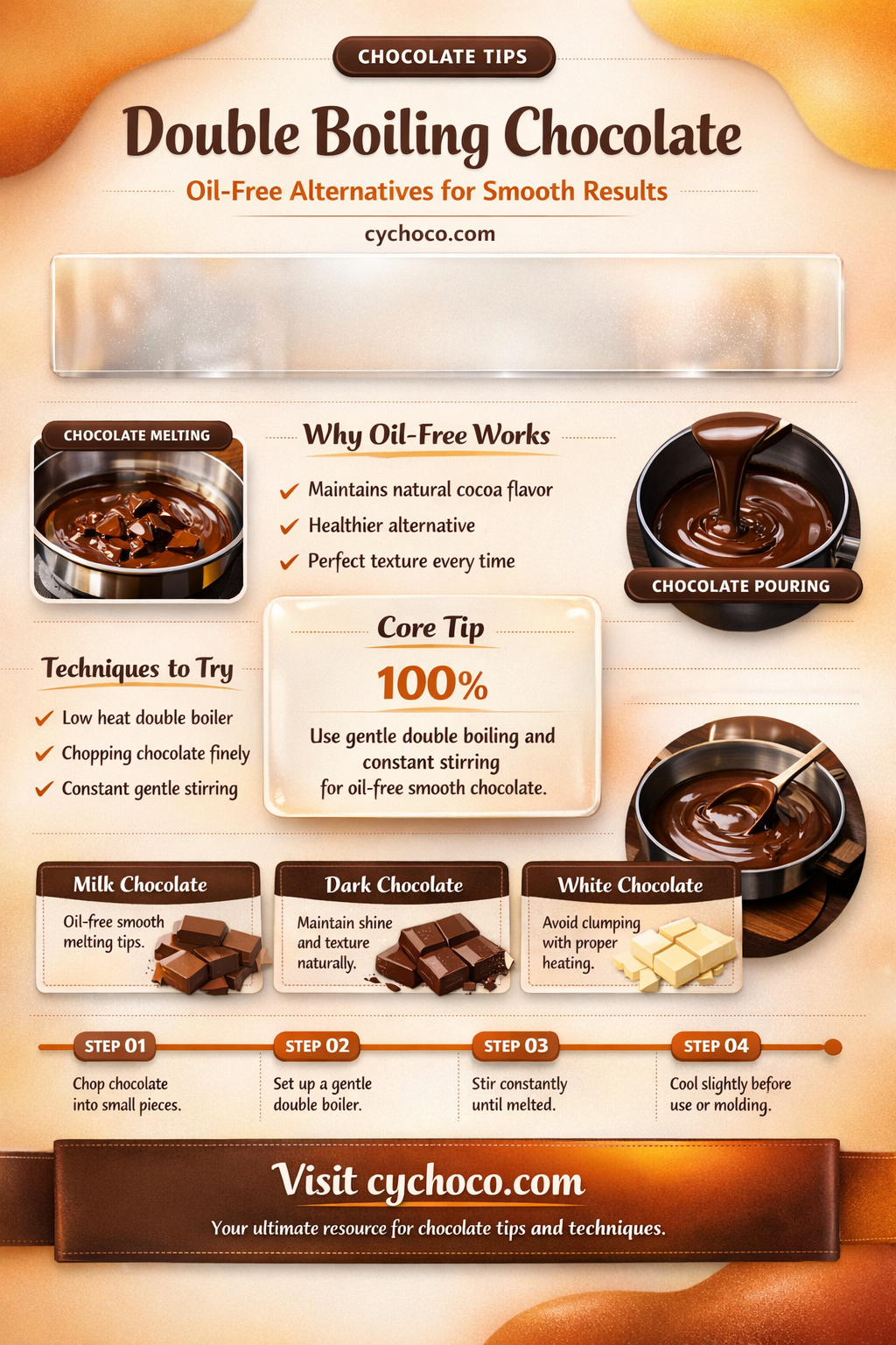 do you have to use oil for double boiling chocolate