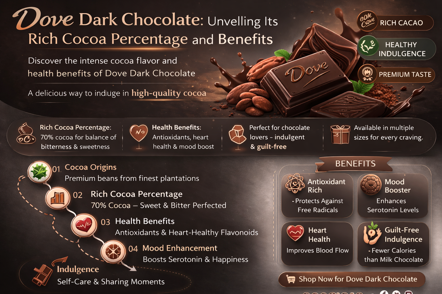 what percentage is dove dark chocolate