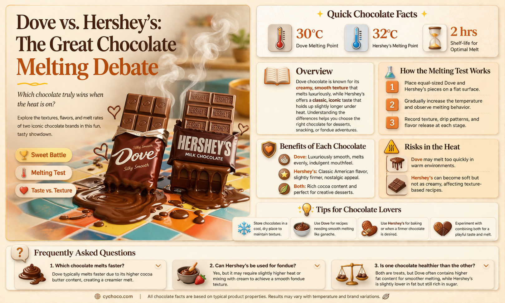 what chocolate melts faster dove or herseys