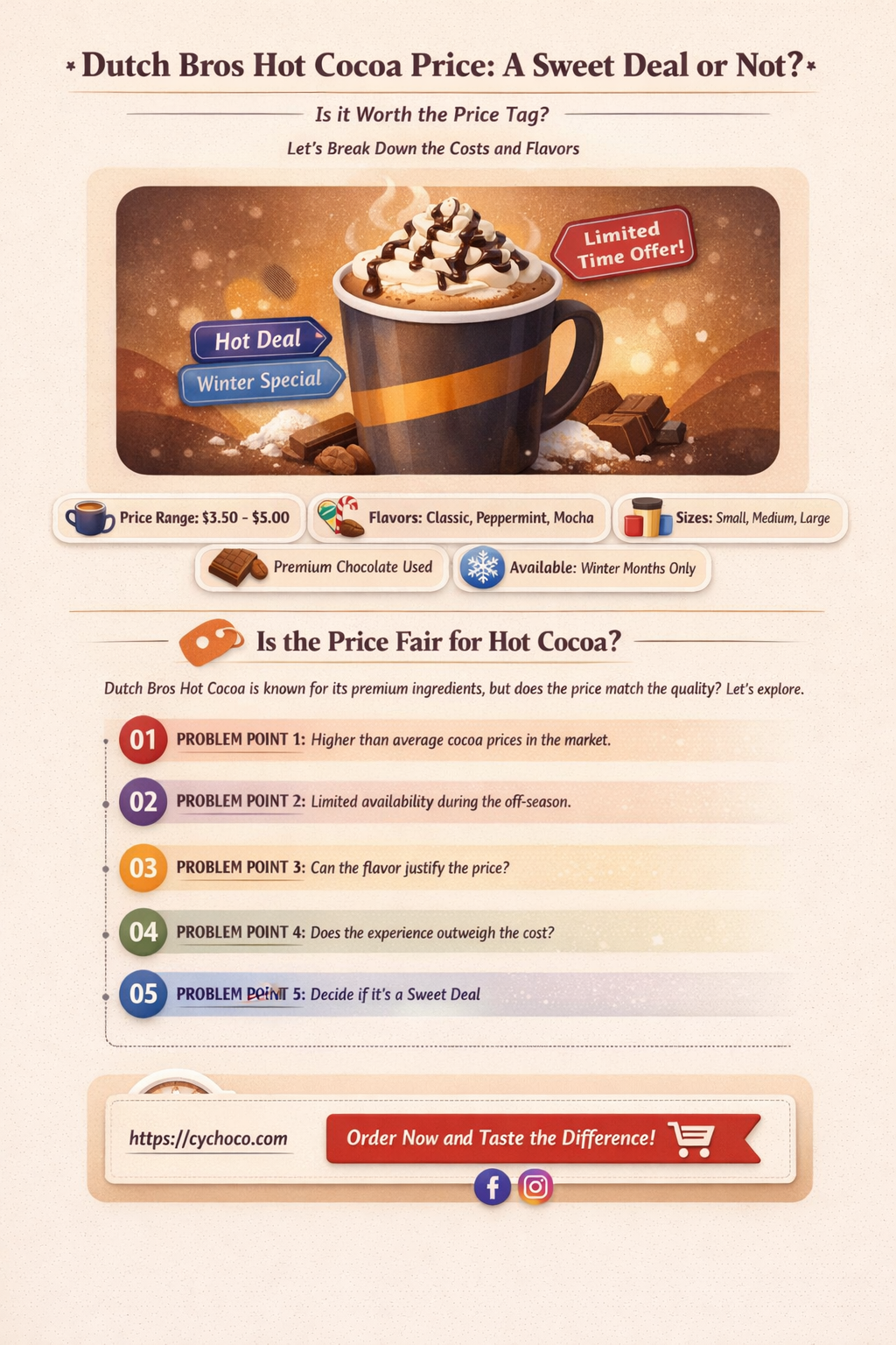 how much is hot cocoa at dutch bros