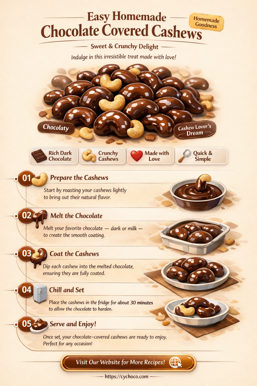 how to make chocolate covered cashews
