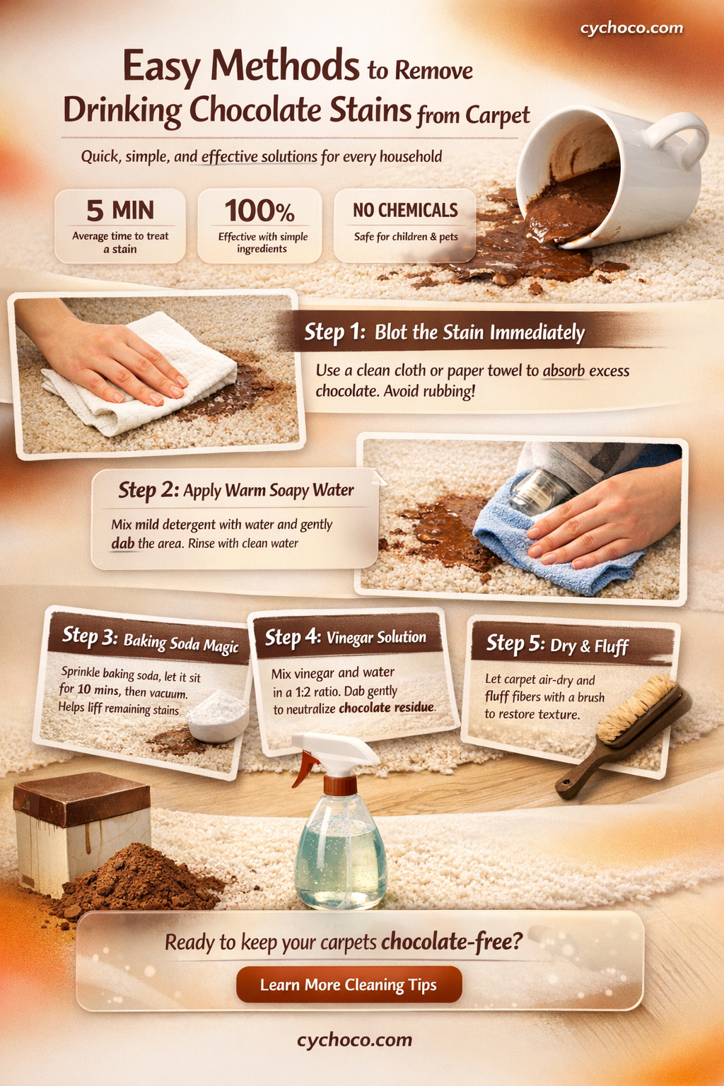 how to get drinking chocolate stain out of carpet