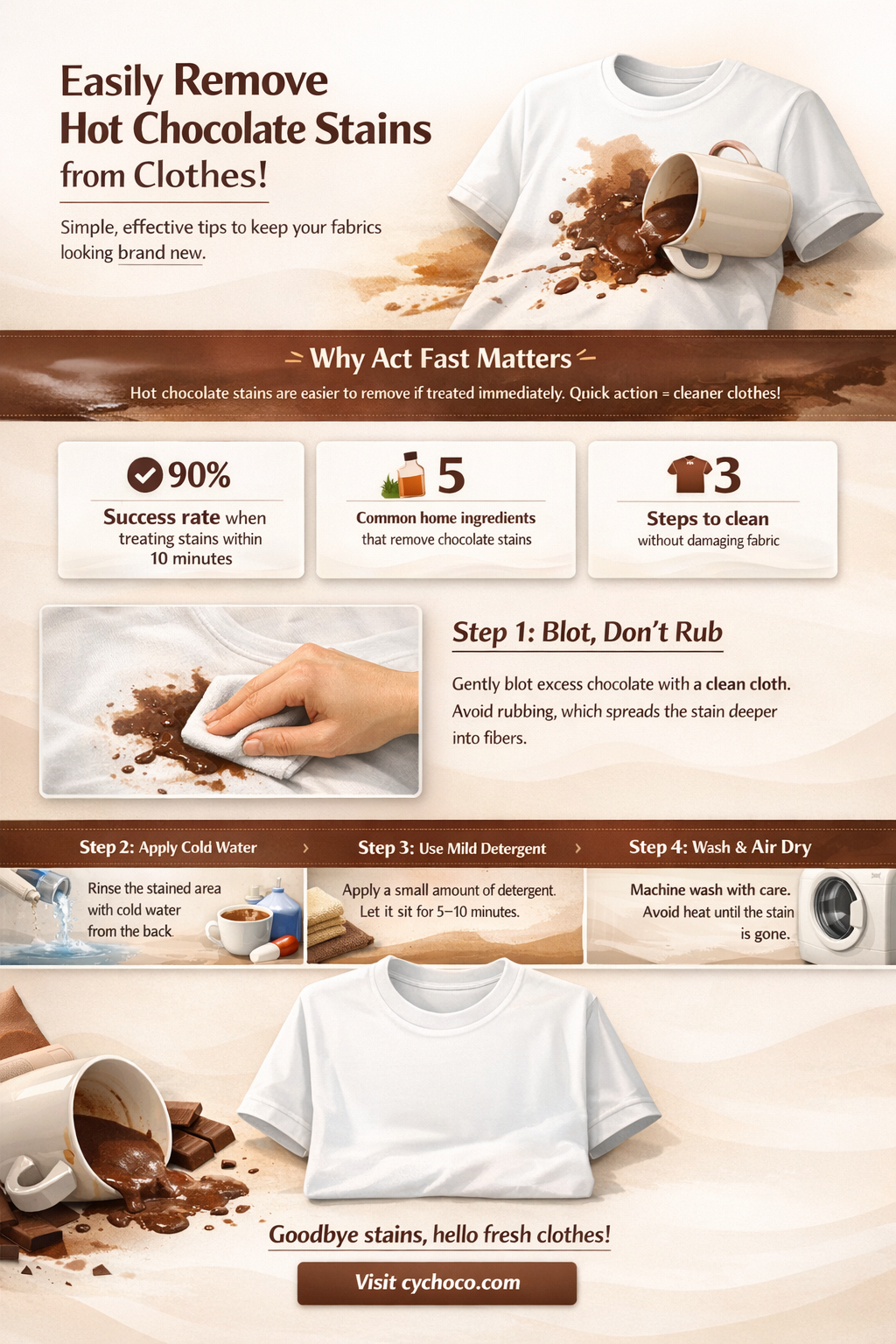 how do you get hot chocolate stains out of clothes
