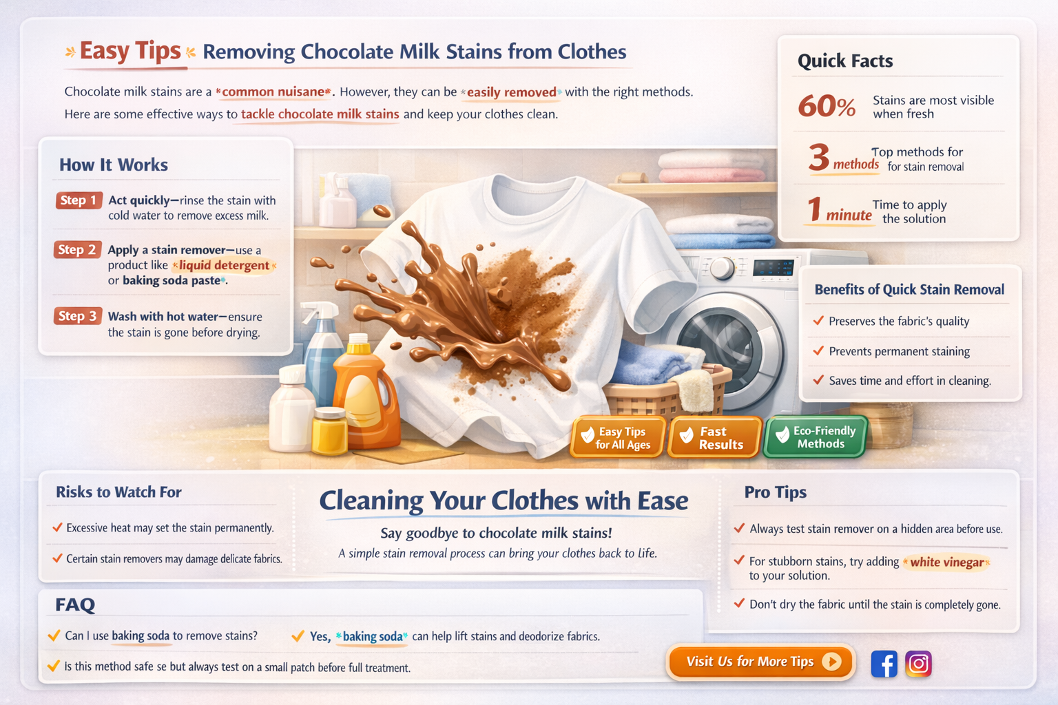 how to get chocolate milk out of clothes