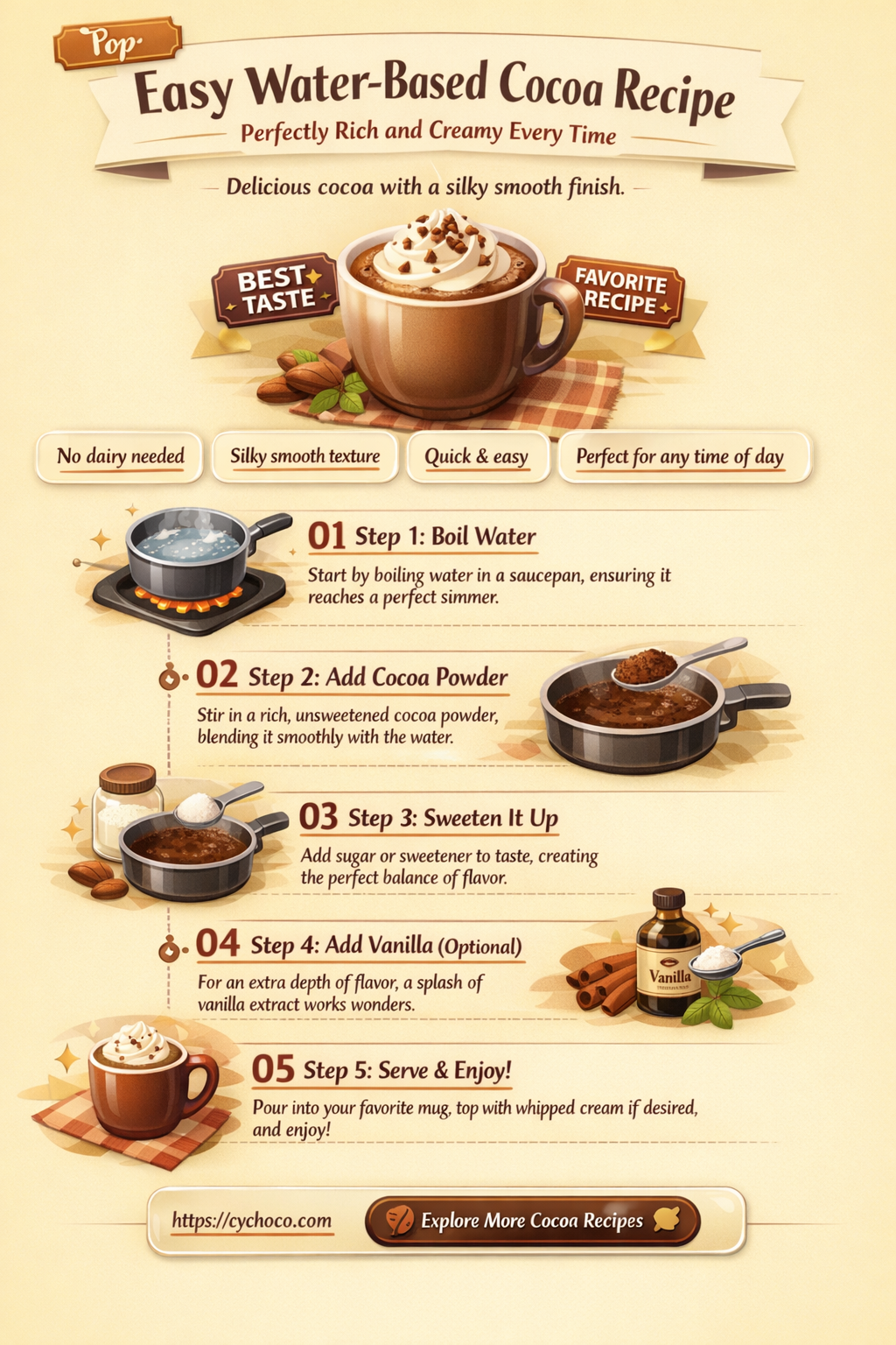 how to make cocoa with water