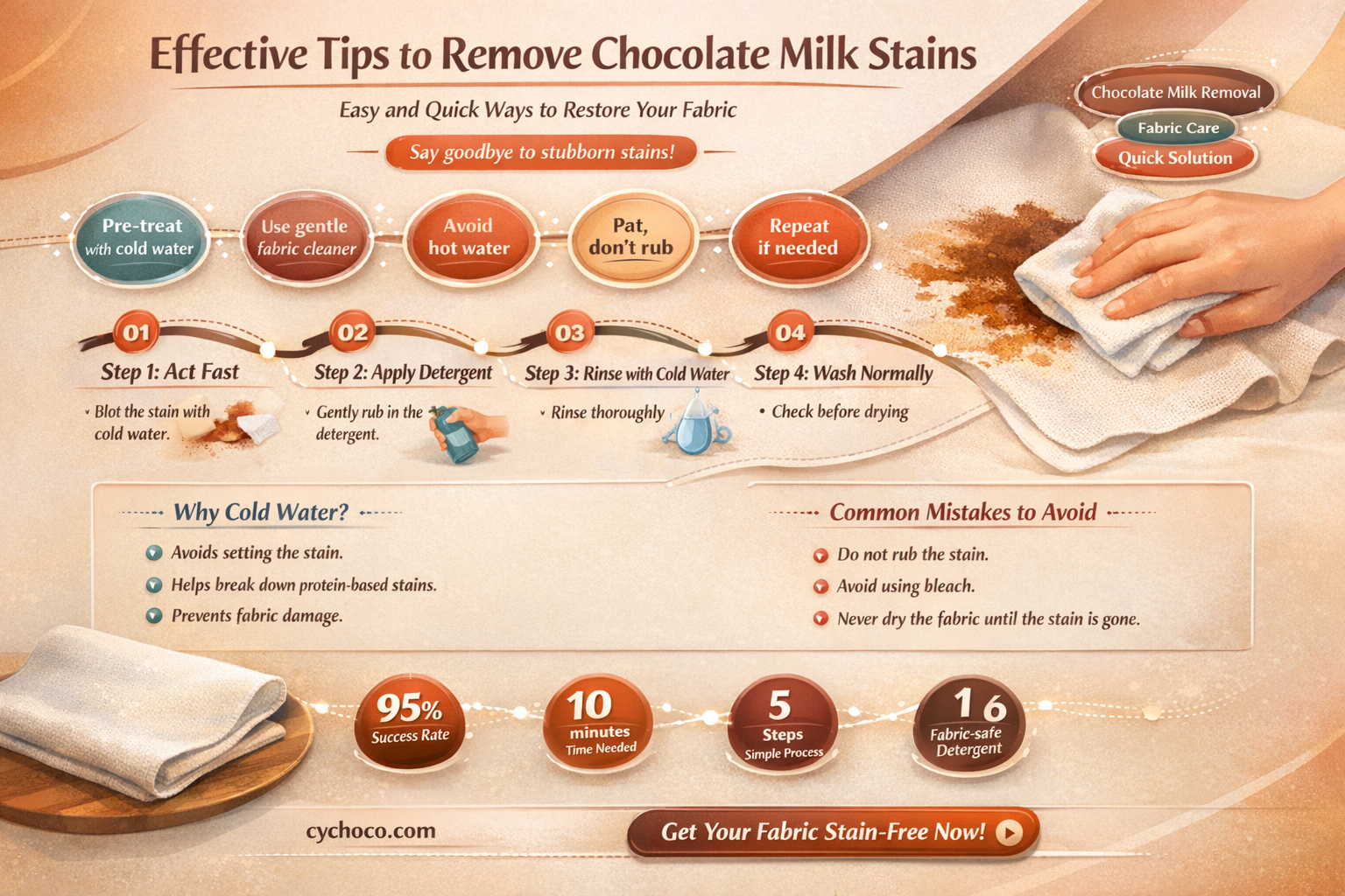 how to get out chocolate milk stains
