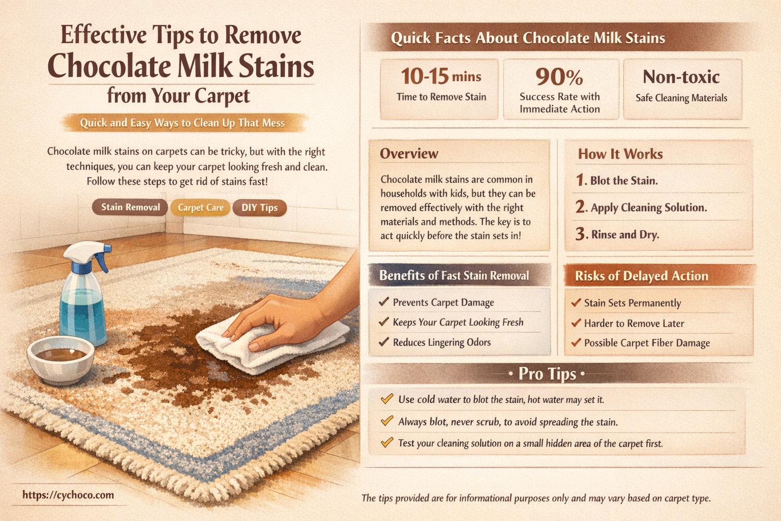how to get chocolate milk stain out of carpet
