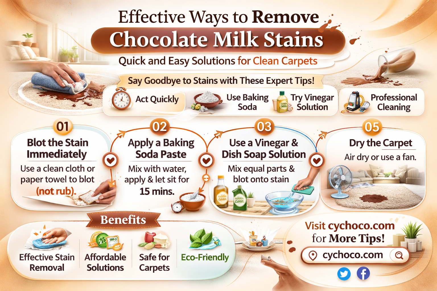 how do you get chocolate milk out of carpet