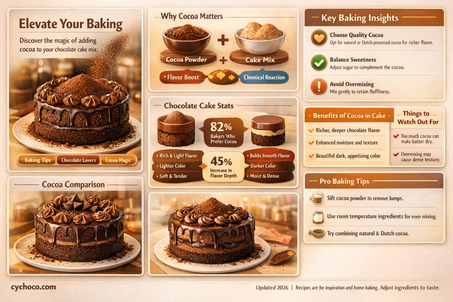 can i add cocoa to chocolate cake mix